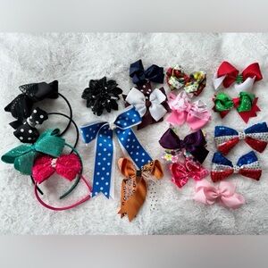 Lot of 42 Bows, 4 Headbands, 1 Flower